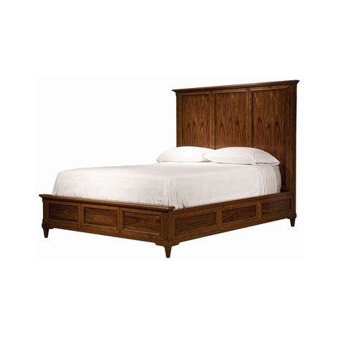 Country Wood King Bed with Paneled Headboard