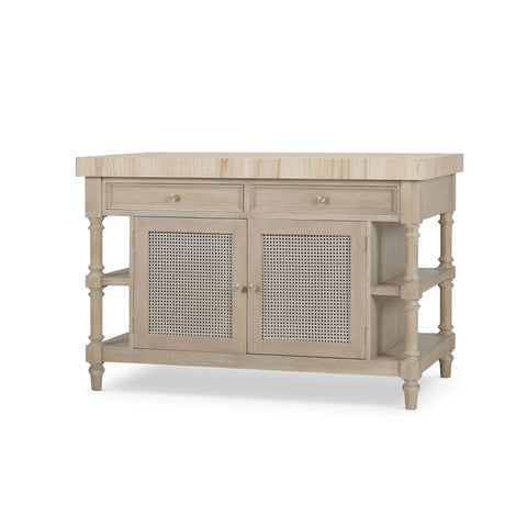 Farmhouse Kitchen Island with Butcher Block Top