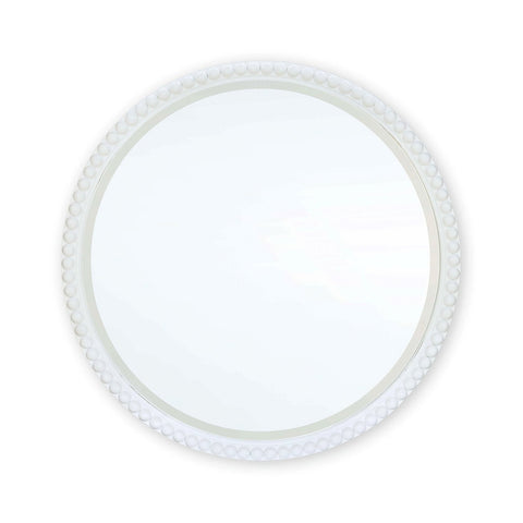 32" Painted Round Beaded Mirror