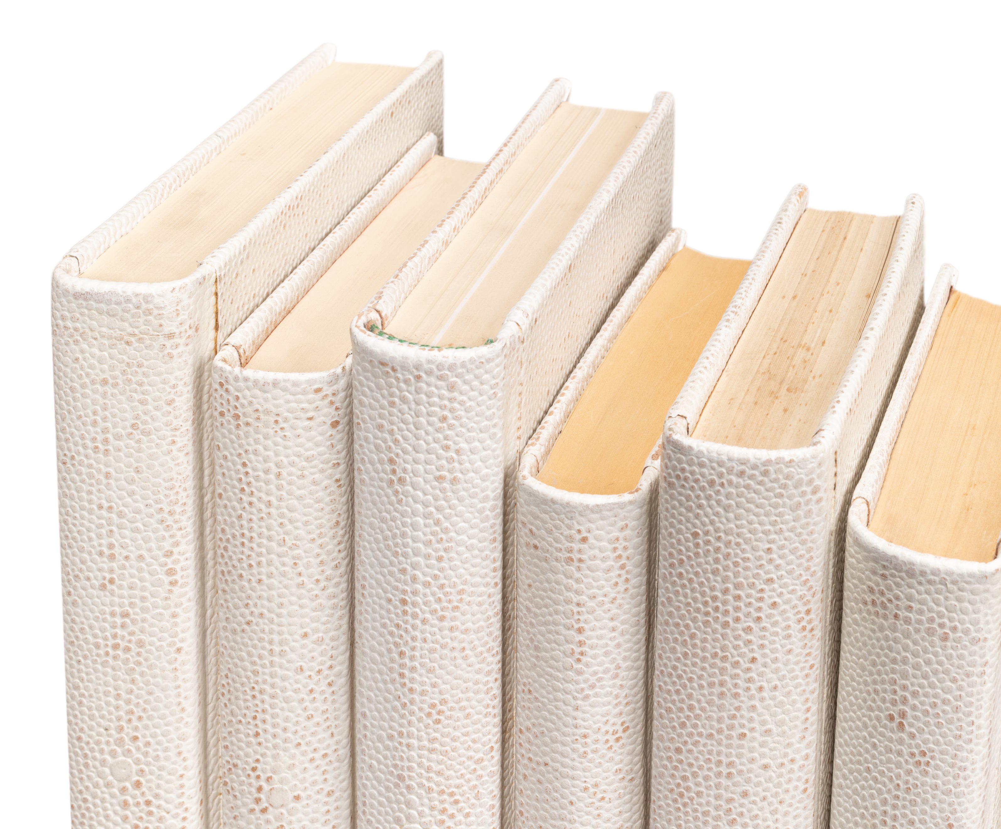 Ivory Book Set in Shagreen-Embossed Leather, Set of 12 - view 8