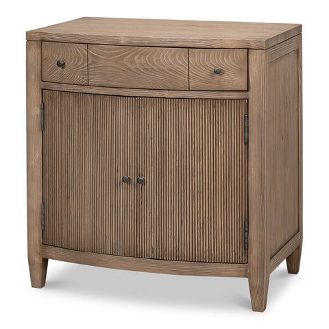 Rustic Wine-Country Nightstand with Reeded Doors