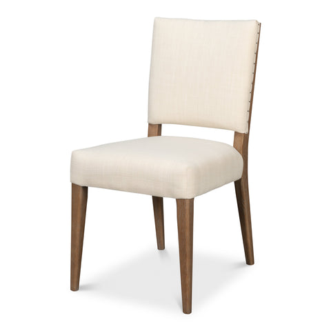 Parsons Dining Chairs in Beige with Medium Brown Legs, Sets of 2