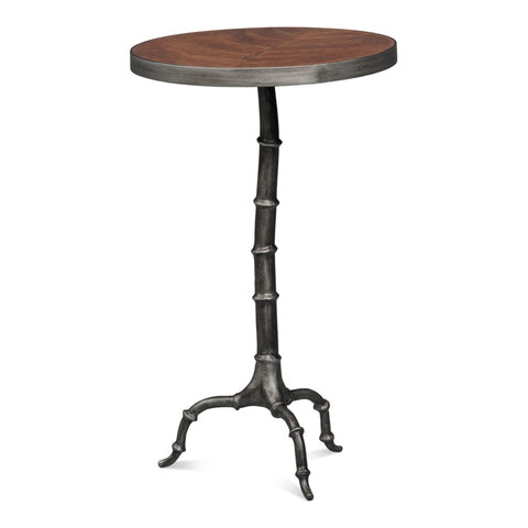 Branch Form Side Table in Cast Aluminum, Pewter Tone
