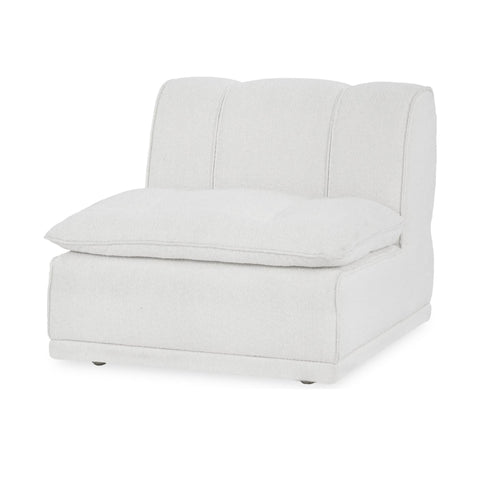 Armless Upholstered Accent Chair in White