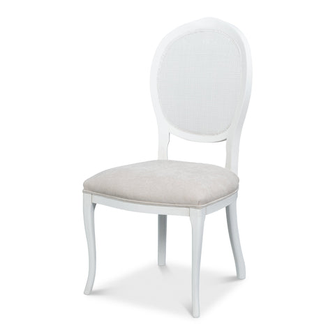 Louis XV Cane Back Dining Chairs in White, Sets of 2