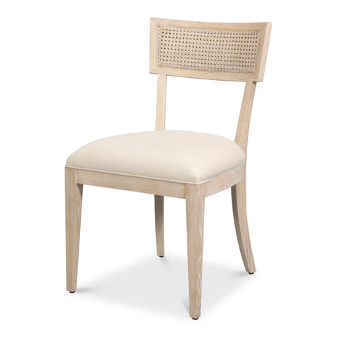 Swedish Klismos Cane Back Dining Chairs, Bleached Oak, Sets of 2