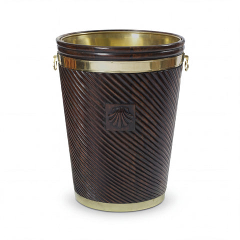 Large Irish Shell Carved Peat Bucket