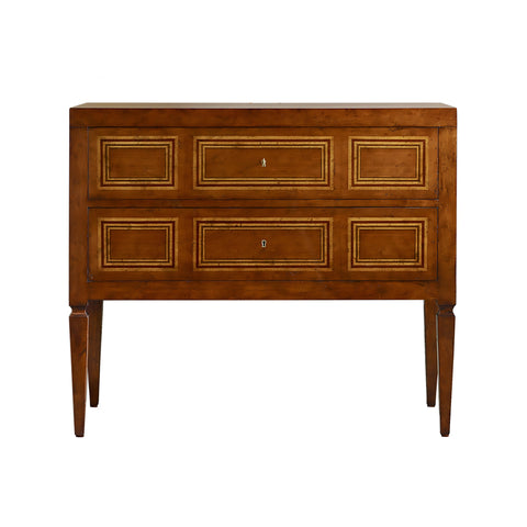 Italian Neo Classic Inlaid Chest in Fruitwood