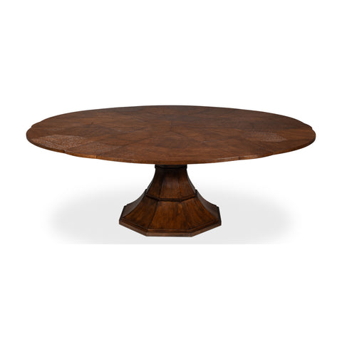 Warm Brown Oak Expanding Jupe Dining Table - 85 1/2"