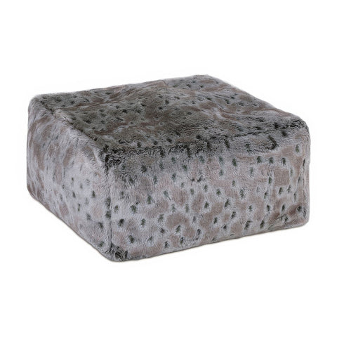 Arctic Lynx Faux Fur Pouf