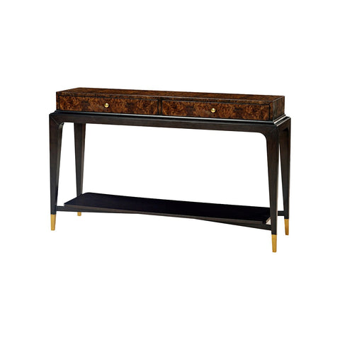 Art Deco Burl Walnut Console