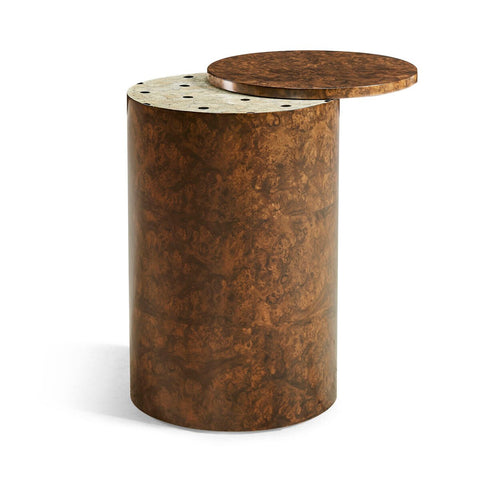 Art Deco Burl Wood Accent Table