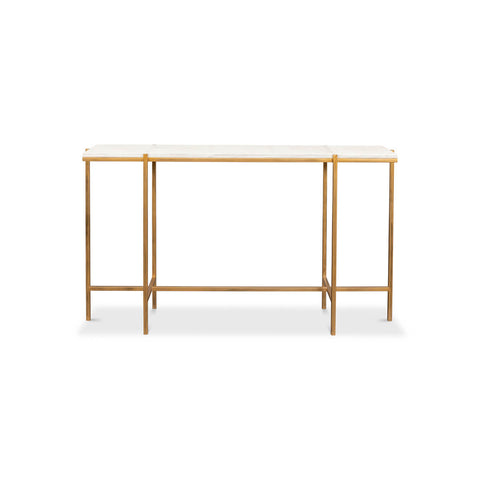 Art Deco Style Leather Top Console