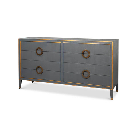 Art Deco Style Shagreen Dresser in Pewter Grey