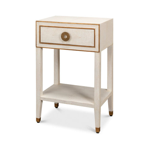 Art Deco White Nightstand