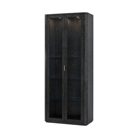 Black Burl Art Deco Curio Cabinet