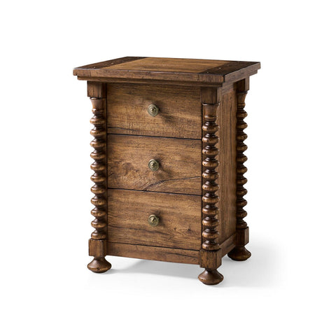Bobbin-Turned 3-Drawer Nightstand