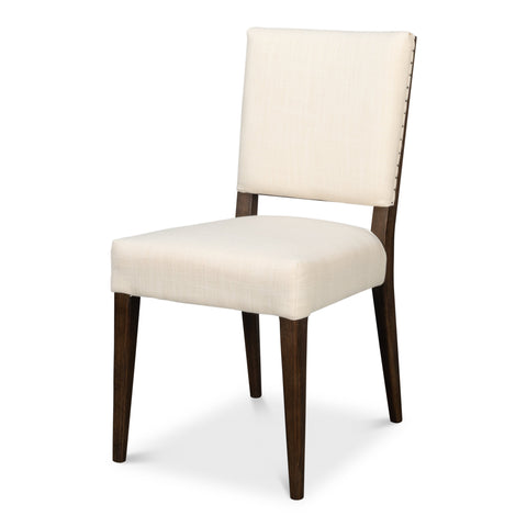 Parsons Dining Chairs in Cream with Dark Brown Legs, Sets of 2