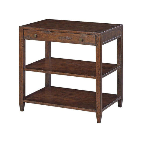 Classic Wide Side Table - Mahogany Finish
