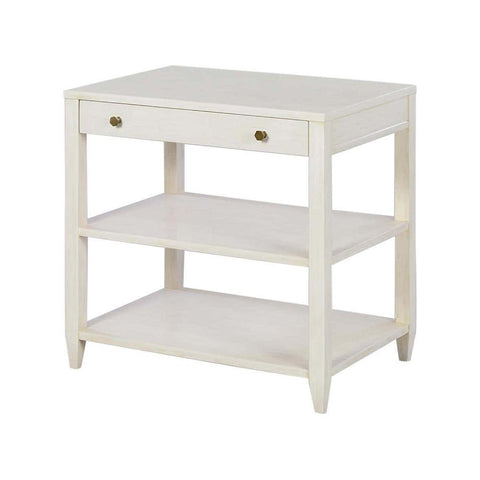 Classic Wide Side Table - Rustic White