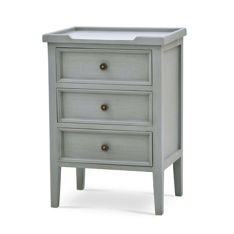 Country Style Three Drawer End Table in Charleston Gray
