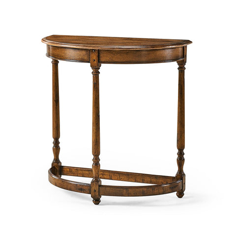 Country Walnut Demilune Console