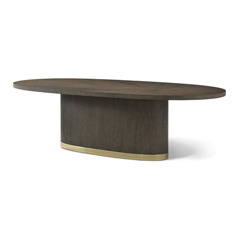 Dark Hollywood Regency Oval Dining Table