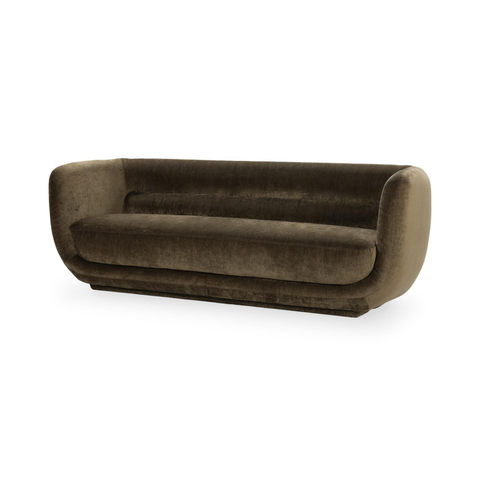 Curved Tuxedo Sofa - Olive Green