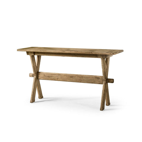 Faded Oak Narrow Solid Wood Console Table