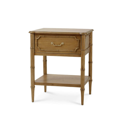 Faux Bamboo Hollywood Regency End Table