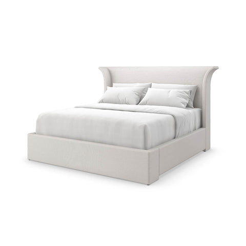 Flared Modern Fully Upholstered King Bed - Light