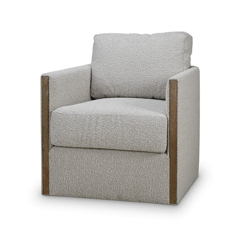 French Modern Boucle Swivel Armchair