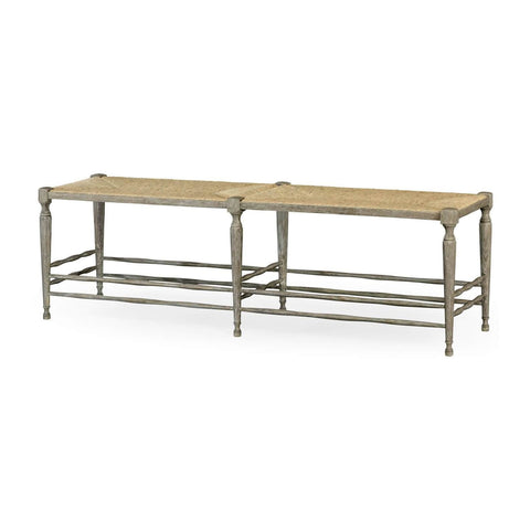 French Provincial Grayed Oak Bench