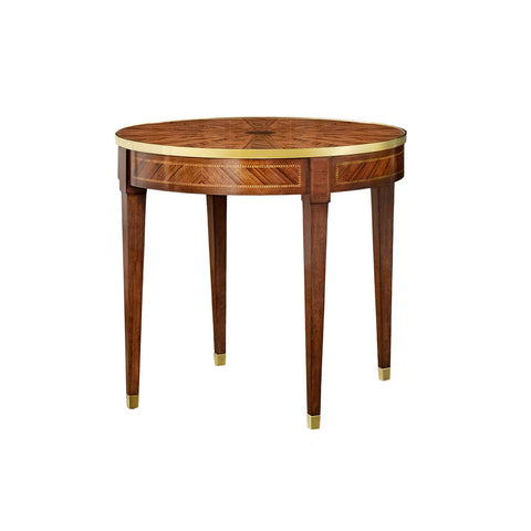 French Round Parquetry Side Table