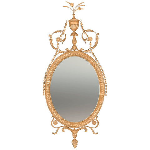 George III Hepplewhite Oval Mirror