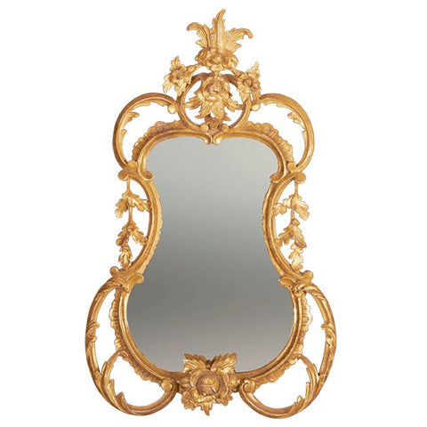 George III Mirror with Carved Flowers