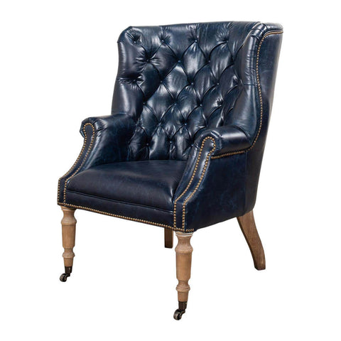 Georgian Barrel Back Wingchair - Chateau Blue