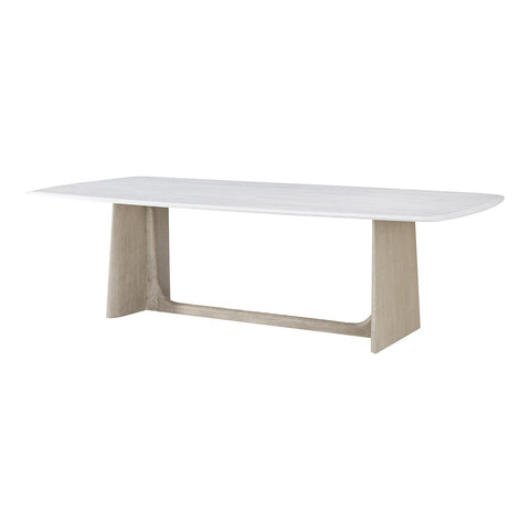 Grey Oak Modern Quartz Top Dining Table