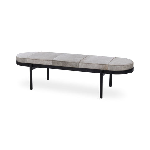 Hair on Hide Bench with Oval Seat
