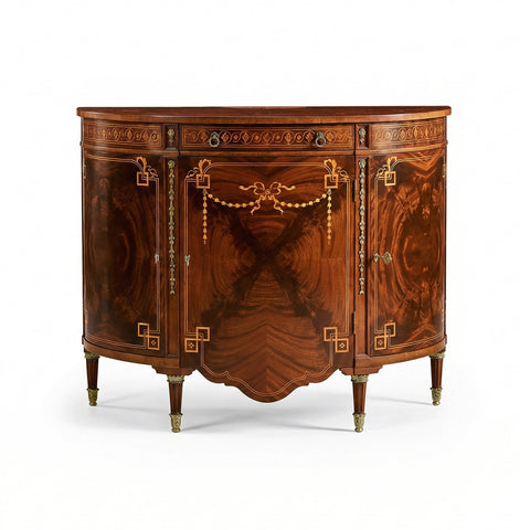 Sheraton Style Bowfront Light Mahogany Commode