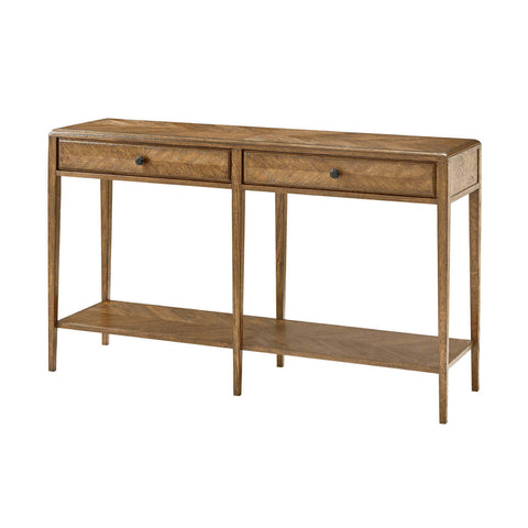 Italian Neo Classic Oak Console Table - Light