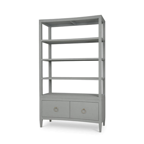 Large Linen Wrapped Etagere - Pale Blue