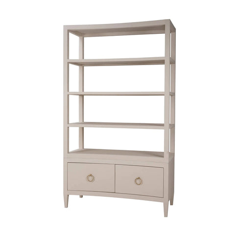 Large Linen Wrapped Etagere - Putty Linen