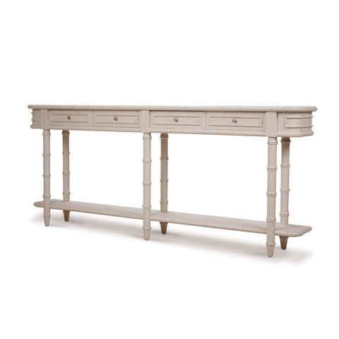 Long Faux Bamboo Console Table