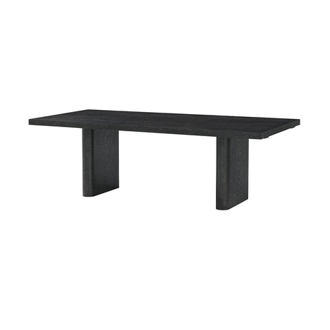 Mid Century Black Burl Extending Dining Table