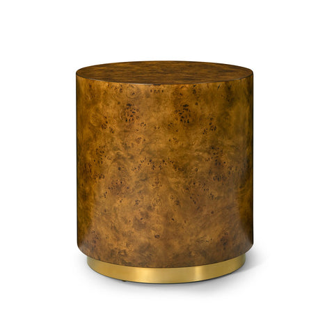 Modern Burl Round Accent Table