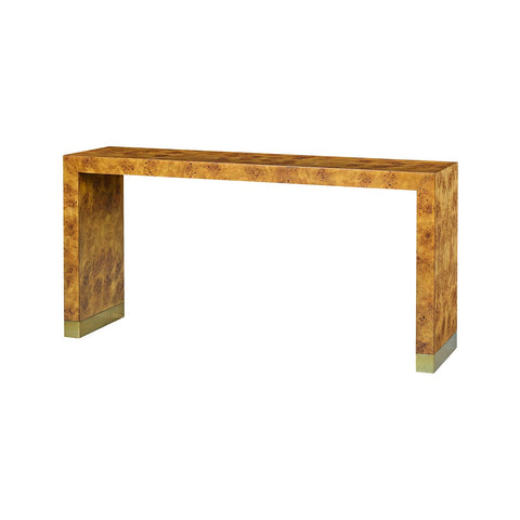 Modern Burl Wood Console Table