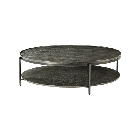Modern Charcoal Oak Round Coffee Table