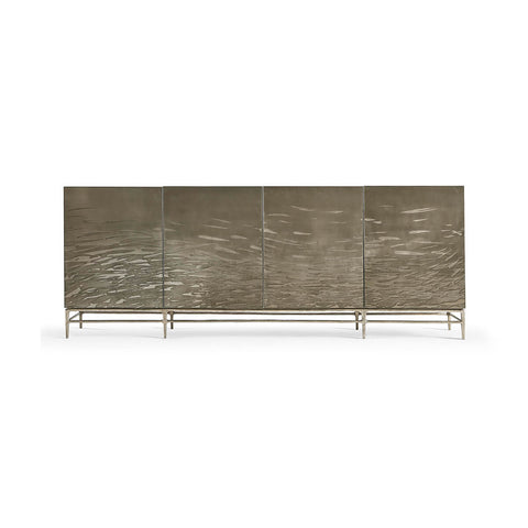 Modern Etched Brass Flowing Media Cabinet