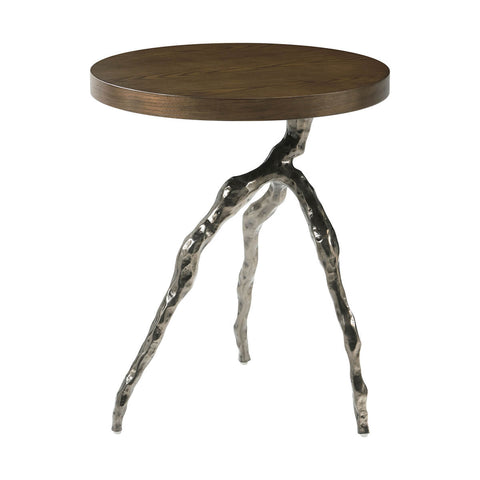 Modern Faux Bois Accent Table - Earth Finish